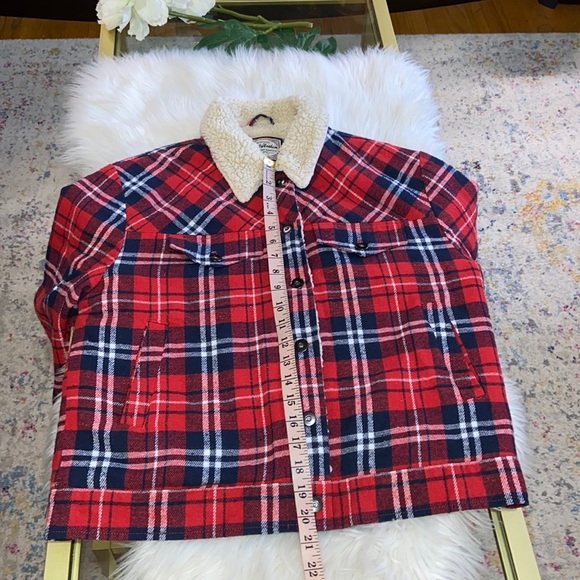 Flag&Anthem Woman’s Plaid Faux Sherpa Jacket Size Small - Picture 10 of 14